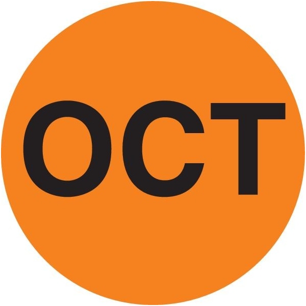 Decker Tape Products Label, DL6883, MONTHS OF YEAR - OCT, 2" DL6883 - main